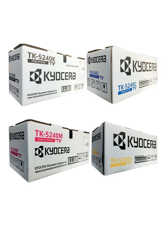 KYOCERA تونر KYOCERA الأصلي TK-5240 مجموعة ألوان متعددة (TK-5240 K/C/M/Y) للاستخدام مع ECOSYS M5526 و ECOSYS P5026 - Image 1