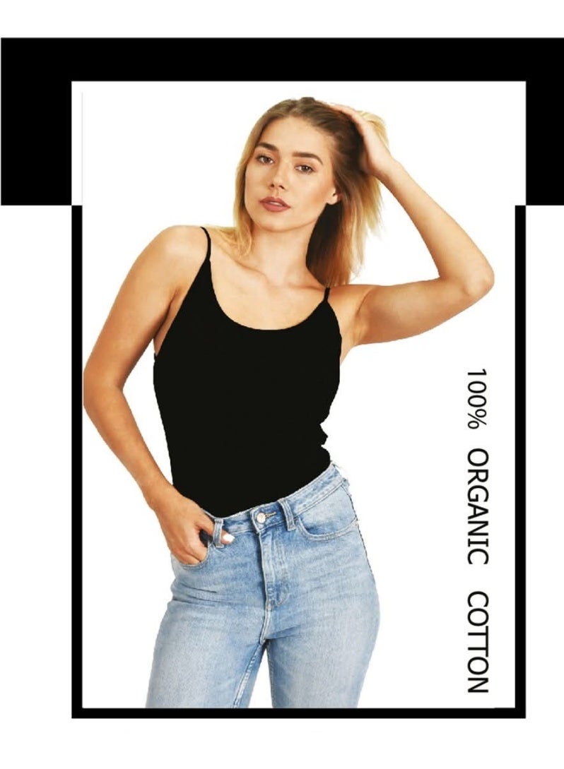 Comodo Women's Thin Strap Camisole - Black - Image 2