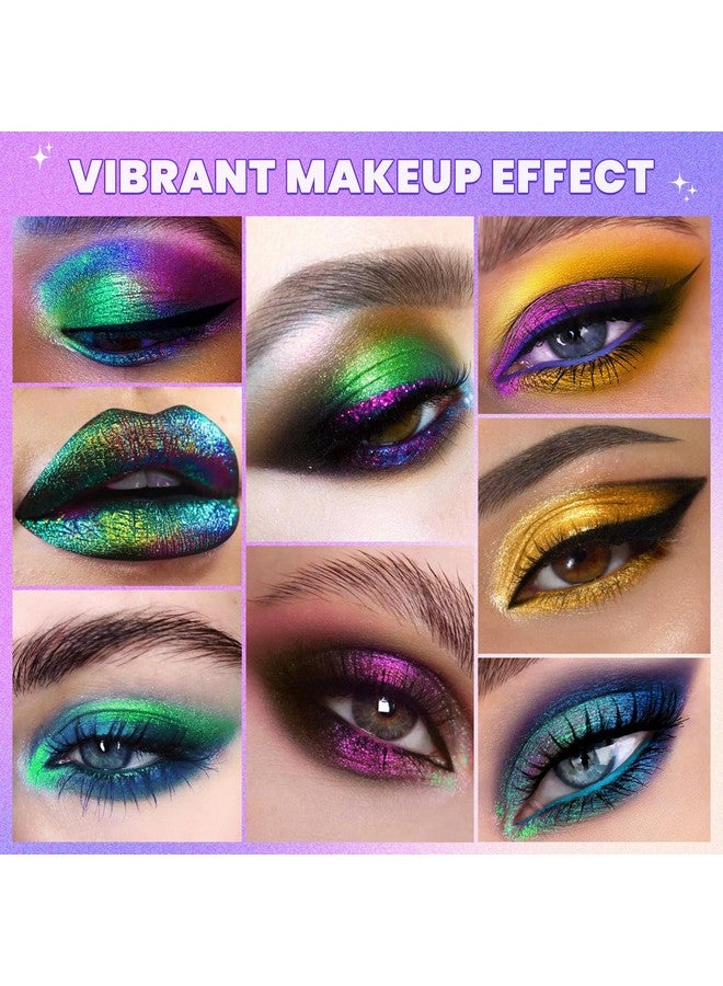 يوكانبي لوحة مكياج ظلال العيون متعددة الألوان من UCANBE، 4 ألوان من ظلال العيون اللامعة المعدنية ثلاثية الأبعاد، مجموعة مكياج العيون ثنائية الألوان متعددة الأبعاد من الكروم الكريمي عالي الصبغة - Image 5