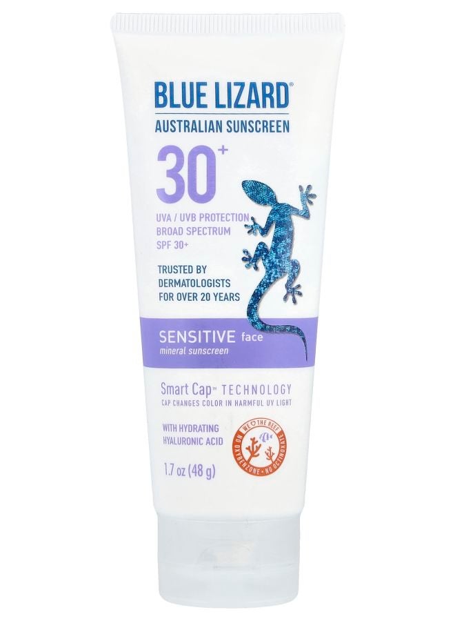 Blue Lizard Australian Sunscreen Sensitive Face Mineral Sunscreen SPF 30+ 1.7 oz (48 g)