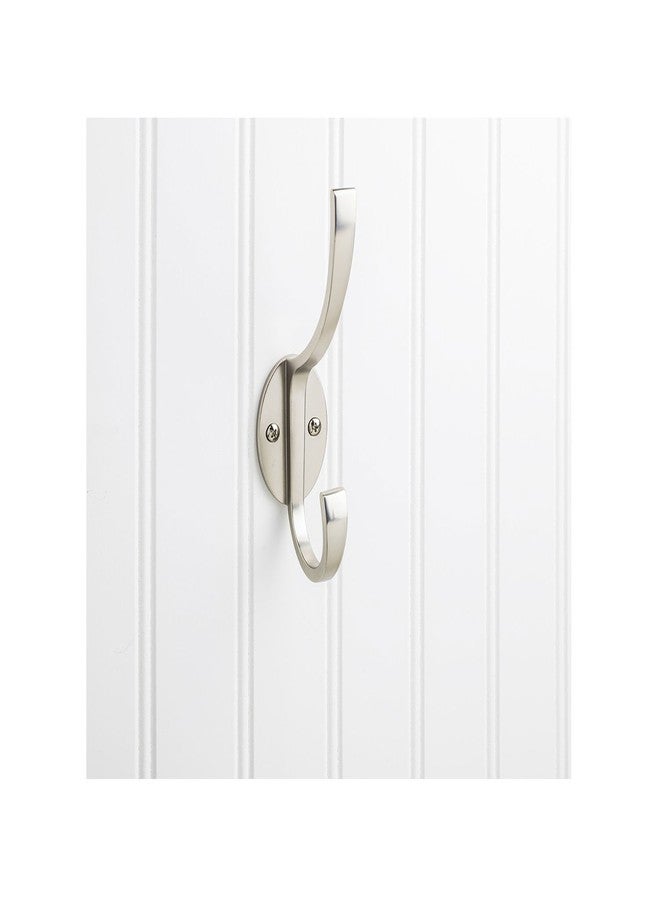 خطاف حائط مزدوج مزخرف من Elements YD55-587SN، نيكل ساتان