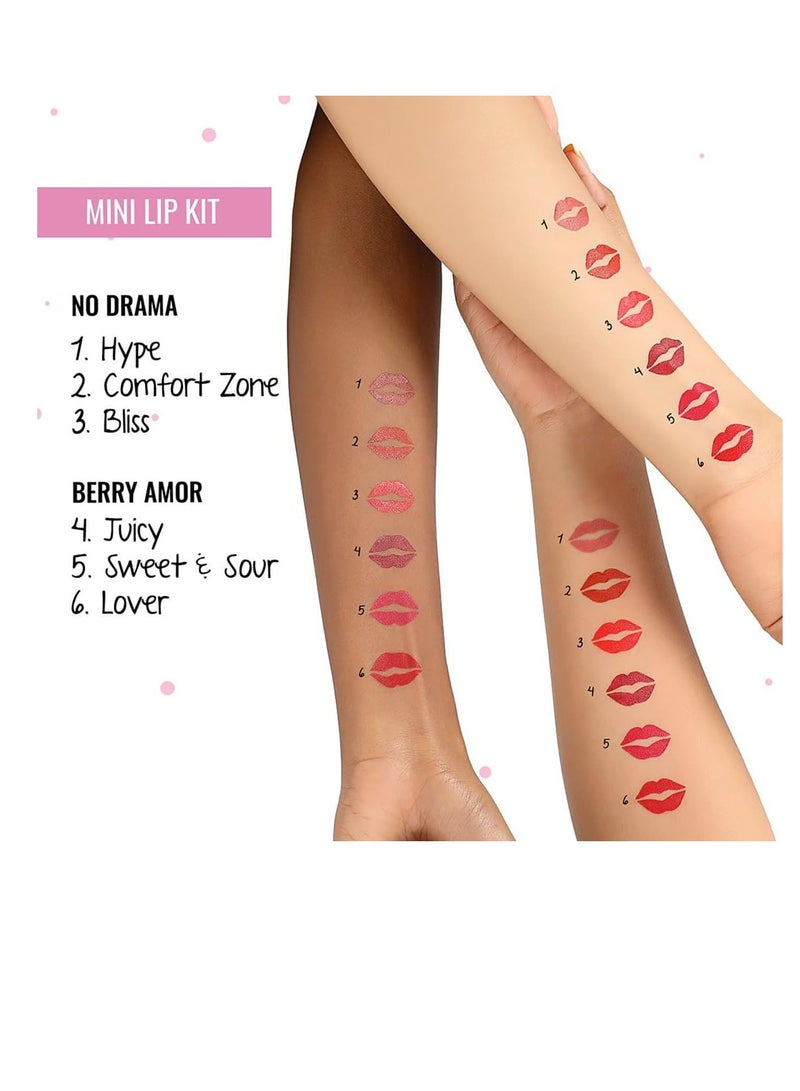 MyGlamm POPxo Makeup  Mini Lip Kit Power Trip 7.5gm Set of 3 Creamy Matte Berry Shade Lipsticks - Image 2