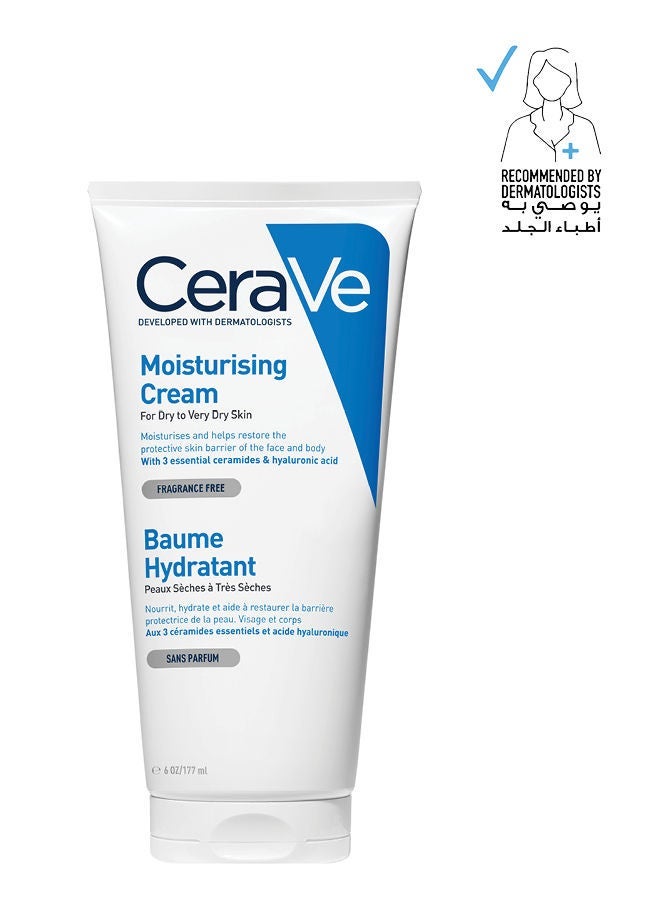 CeraVe Moisturising Cream For Dry Skin - 177ml + Hydrating Cleanser For Normal To Dry Skin With Hyaluronic Acid 236ml - Image 2