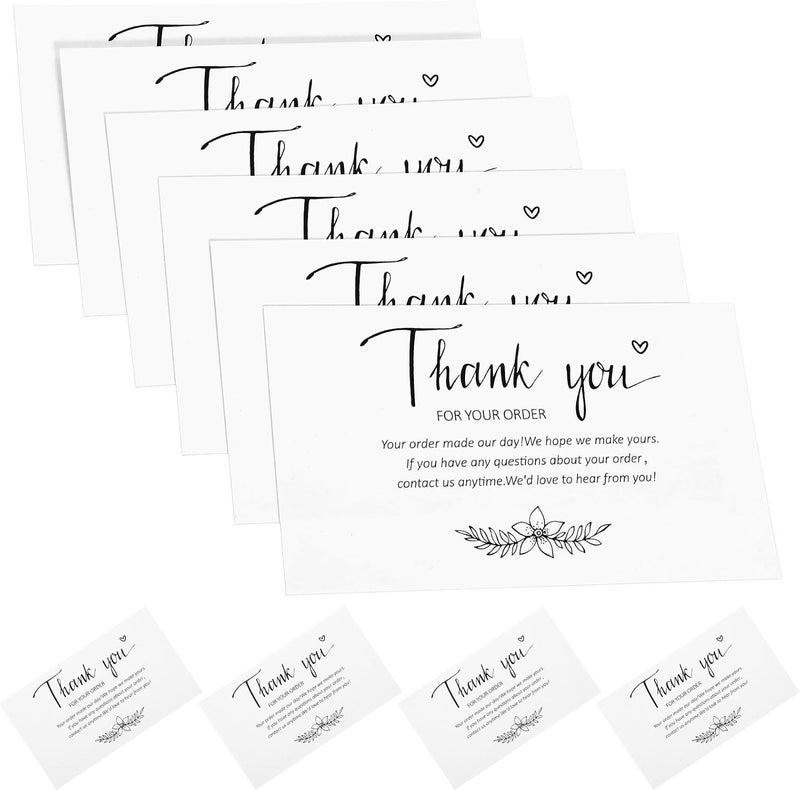 Thank You Cards for Small Business 100pcs White Thank You Notes with Envelopes for Shopping Customer Appreciation for Occasions - Image 1