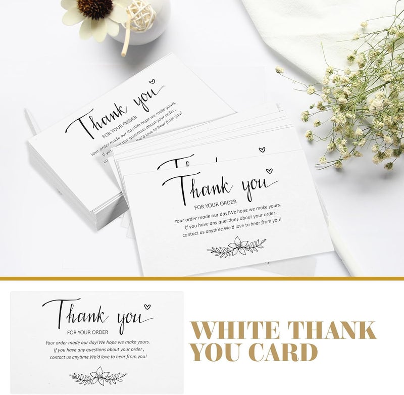 Thank You Cards for Small Business 100pcs White Thank You Notes with Envelopes for Shopping Customer Appreciation for Occasions - Image 3