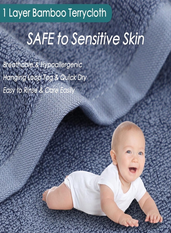 JEFFSUN Reusable Makeup Remover Towels, 13x13 inch Extra Large Wash Cloths for Face and Body, Super Soft and Gentle Face Towel on Sensitive Skin, Easy to Rinse Fast Dry Denim Blue Facial Cleansing Cloths - Image 2