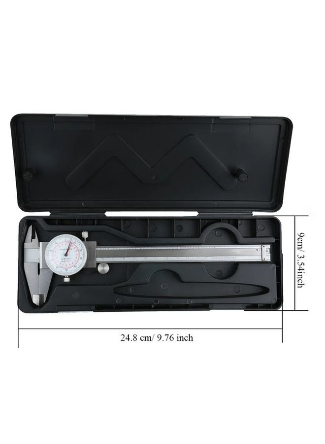150 6 Inch Caliper With Watch Card Double Needle Metric Imperial 0 150mm - Image 3