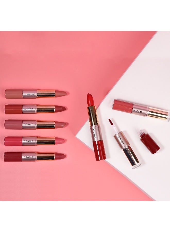 OTWOO O.TWO.O Velvet Matte Lip Gloss – Double-Head Long-Lasting Liquid Lipstick (#08) - Image 3