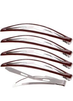LONEEDY Pack of 12 Large Metal Stoving Varnish Hair Snap Clips Noslip Hair Clips Barrettes For Women and Girl Brown