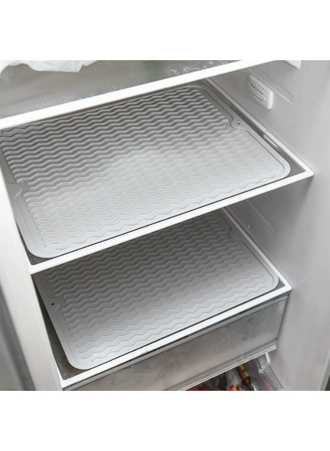 2 Pack Shelf Liner for Kitchen, 30x40 cm Heat-Resistant Waterproof Silicone Fridge Mats, Non-Slip Drawer Liners for Cabinet, Table, Refrigerator, Reusable Non-Adhesive Liner for Home Use - Image 1