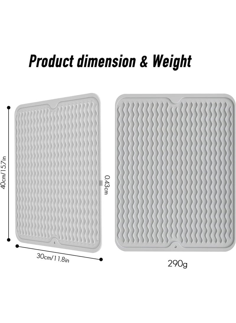 2 Pack Shelf Liner for Kitchen, 30x40 cm Heat-Resistant Waterproof Silicone Fridge Mats, Non-Slip Drawer Liners for Cabinet, Table, Refrigerator, Reusable Non-Adhesive Liner for Home Use - Image 2