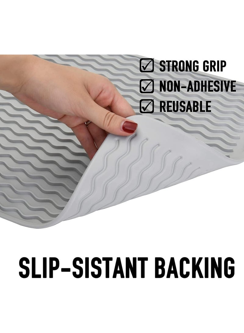 2 Pack Shelf Liner for Kitchen, 30x40 cm Heat-Resistant Waterproof Silicone Fridge Mats, Non-Slip Drawer Liners for Cabinet, Table, Refrigerator, Reusable Non-Adhesive Liner for Home Use - Image 4