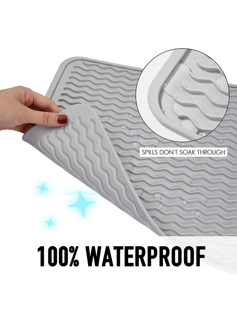 2 Pack Shelf Liner for Kitchen, 30x40 cm Heat-Resistant Waterproof Silicone Fridge Mats, Non-Slip Drawer Liners for Cabinet, Table, Refrigerator, Reusable Non-Adhesive Liner for Home Use - Image 5