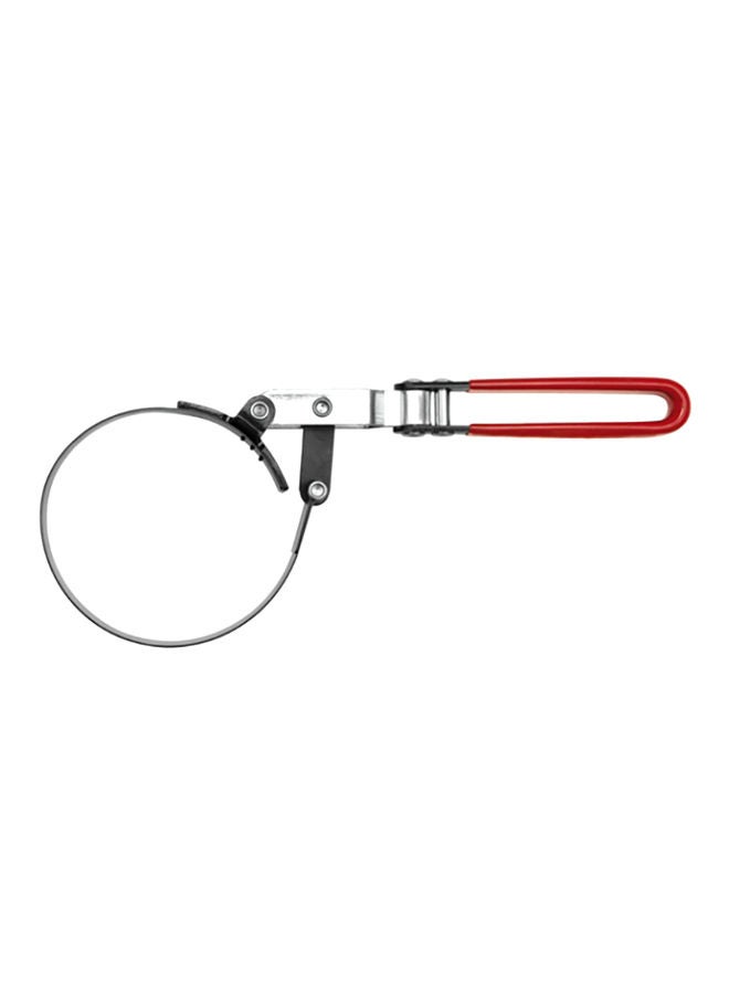 نيبمينينت مفتاح ربط فلتر الزيت بقطر 95-111 مم مزود بشريحة منزلقة مع مشبكين طراز YT-0823 فضي / أسود أحمر 111مم - Image 1