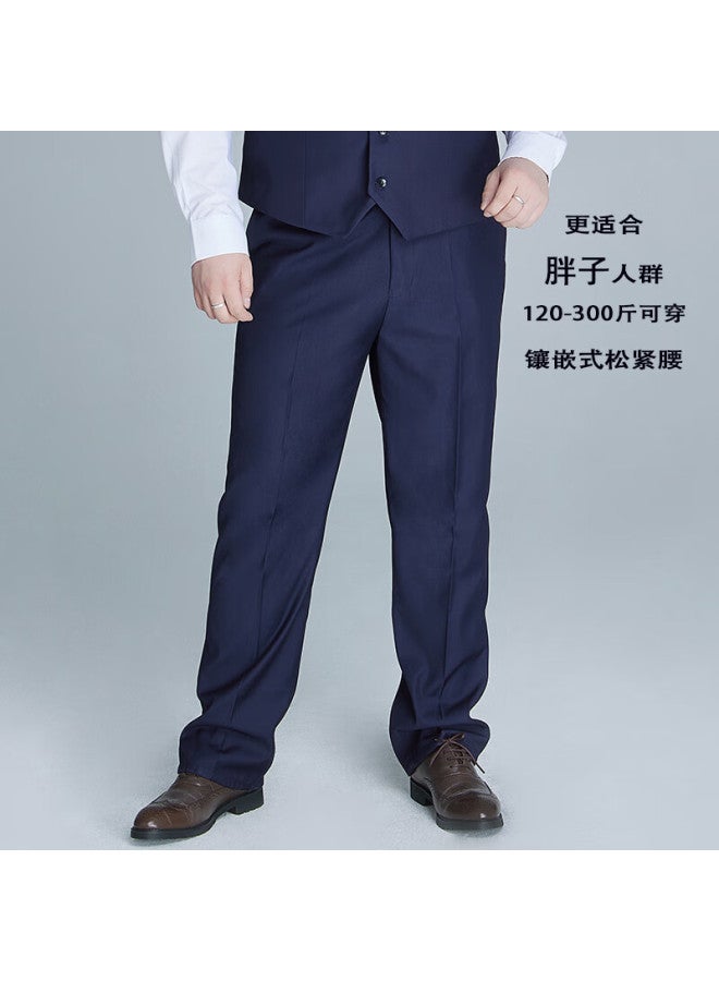 Ayoupang Ayou Pang Plus Size Men's Business Casual Solid Color Trousers Loose Straight Leg Work Pants - Image 1