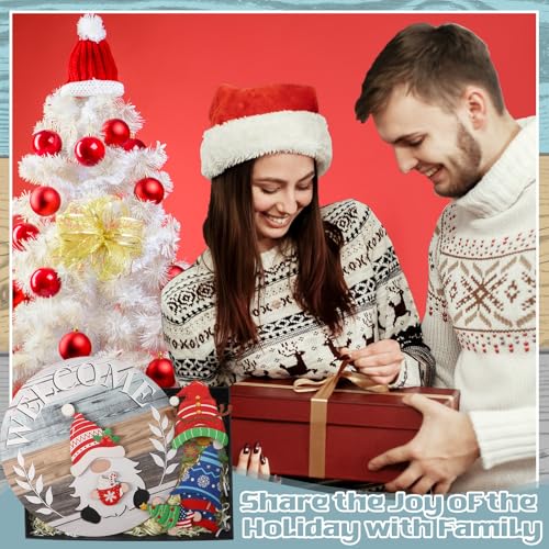 Qunclay Interchangeable Wooden Gnome Decor Holiday Seasonal Gnome Decorations with Magnet Pieces and Detachable Hats Changeable Welcome Sign for Home(Cute Style) - Image 5