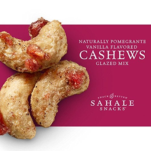 Sahale Snacks Pomegranate Vanilla Cashews, 1.5 oz Bags (18 Packs) - Dry-Roasted Deluxe Mixed Nuts with Pomegranate Infused Apples & Madagascar Vanilla - Non-GMO, Kosher, & Certified Gluten-Free Snacks - Image 4