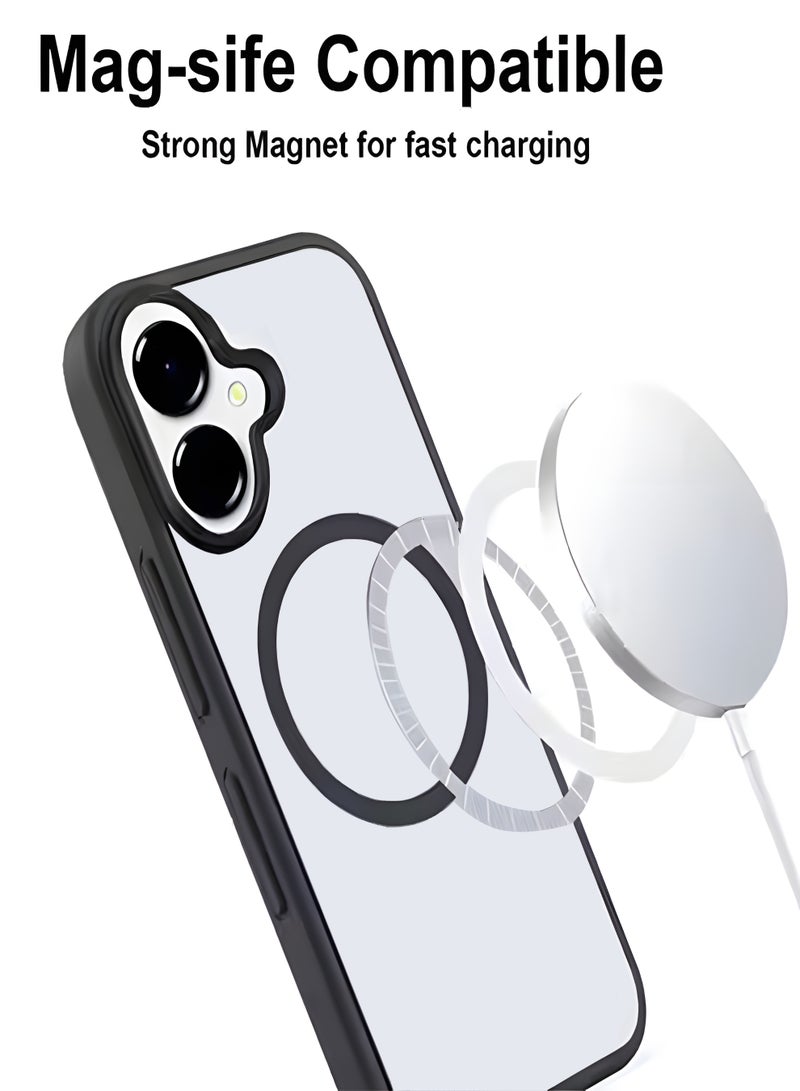 Magsafe Case for Samsung Galaxy A07 Magsafe Clear Cover Magnetic Wireless Charging Support, Shockproof Protection, Scratch-Resistant for Samsung Galaxy A07 - Black - Image 3