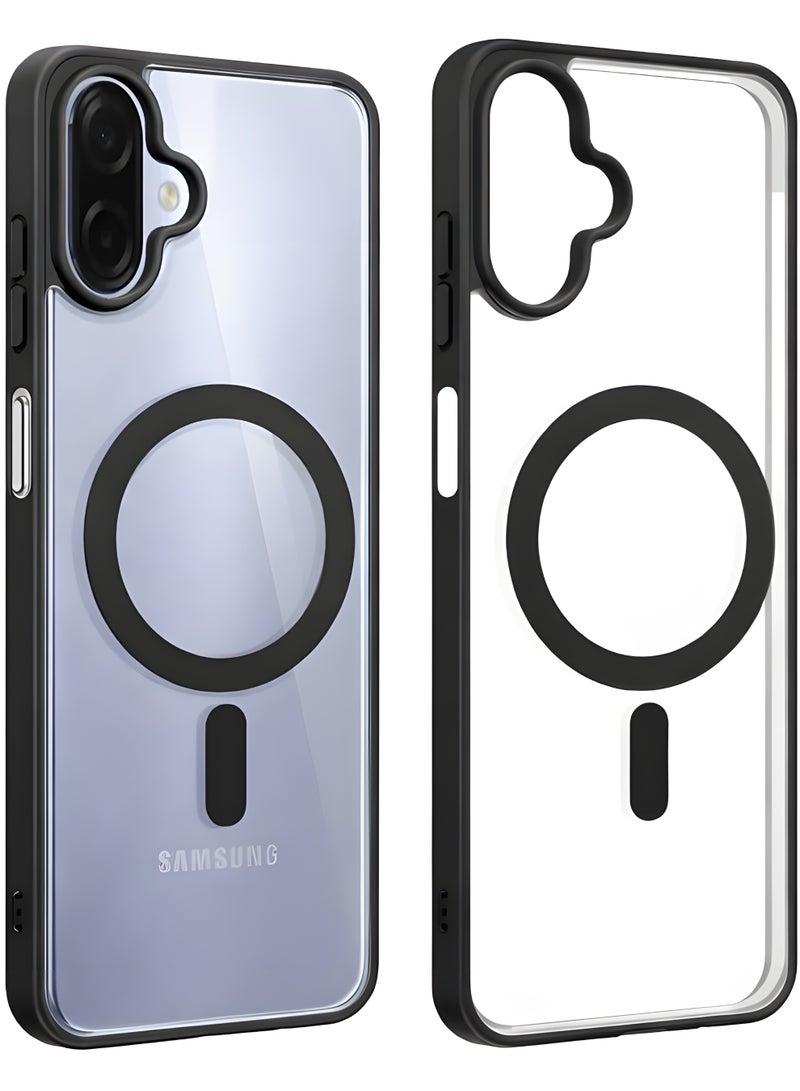 Magsafe Case for Samsung Galaxy A07 Magsafe Clear Cover Magnetic Wireless Charging Support, Shockproof Protection, Scratch-Resistant for Samsung Galaxy A07 - Black - Image 1