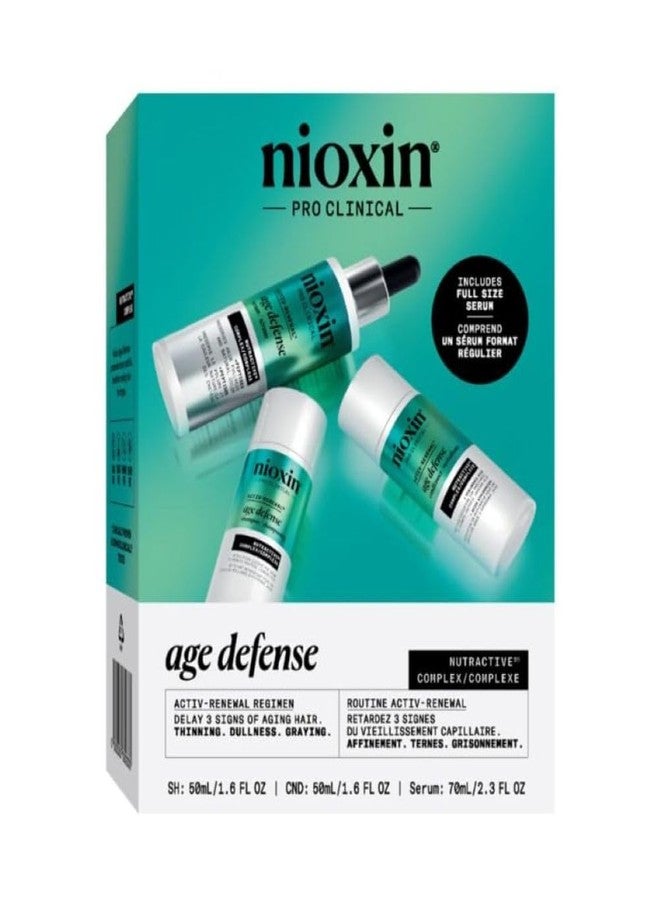 Nioxin Age Defense Anti Aging Kit | Activ-Renewal Regimen Detox Scalp Cleanser, Strengthening Conditioner, Leave-in Scalp Treatment | 5.5 Fl Oz - Image 1