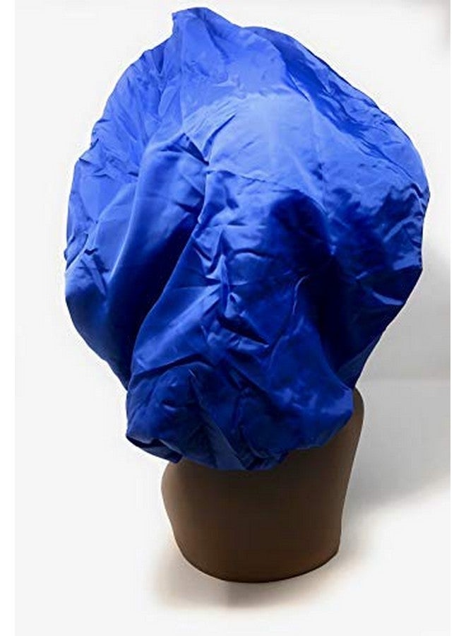 Dream Ream Super Jumbo Night & Day Cap Blue Satin Fabric Elastic Band Cotton Holds Hair In Place Large Extra Large One Size Fits All Sleep Cap Comfortable Soft Material - Image 5