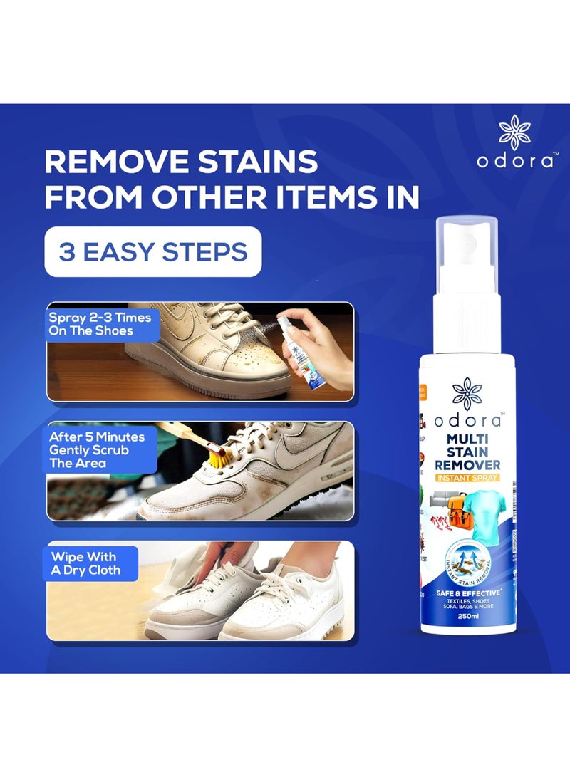 Odora Multi Instant Stain Remover Spray – Removes 300+ Stains, Quick And Easy to use on Clothes, Shoes, Sofas And Carpet, Free from Bleach, Peroxide, Chlorine, or Parabens, Travel-Friendly 250ml - Image 2