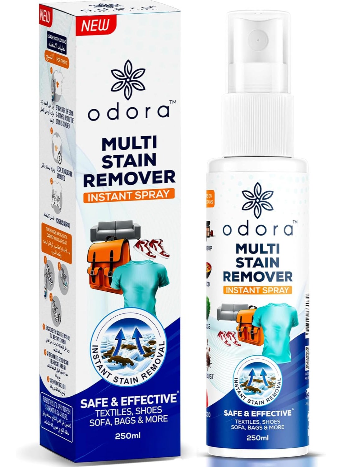 Multi Instant Stain Remover Spray – Removes 300+ Stains, Quick And Easy to use on Clothes, Shoes, Sofas And Carpet, Free from Bleach, Peroxide, Chlorine, or Parabens, Travel-Friendly 250ml