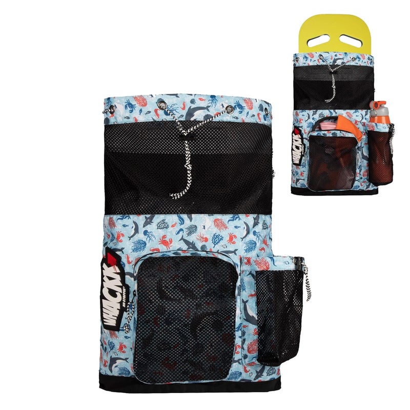 WHACKK Aqua Arctic Unisex Swimming Bag |Water Sports |Dry Bags |Wet Pocket |Accessories |Beach Bag |Storage Swim Gym Gears |Drawstring Backpack |Netball Backpack | Pocket for Cap and Goggles - Image 1
