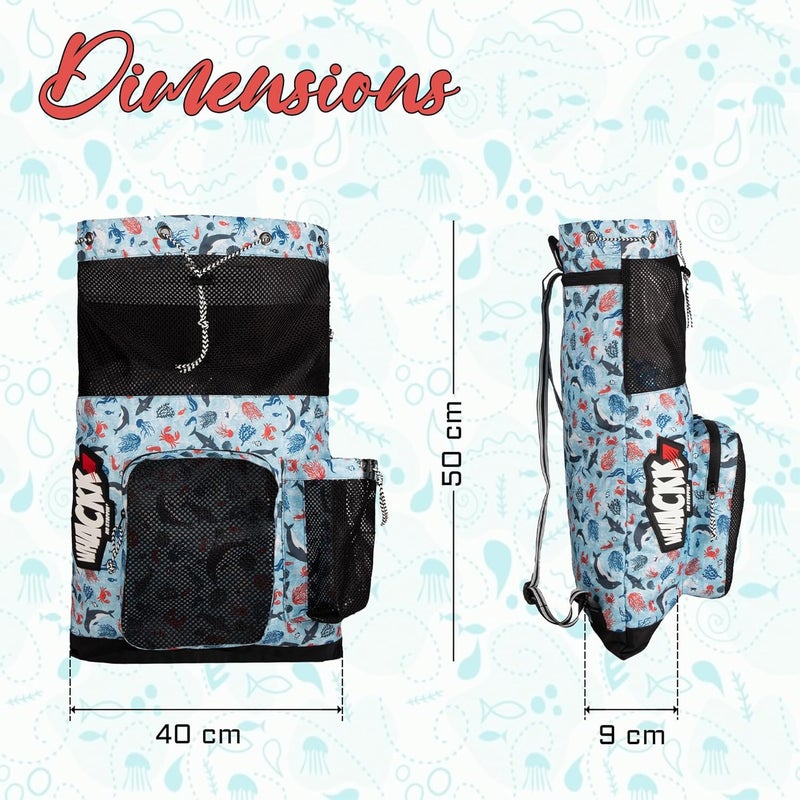 WHACKK Aqua Arctic Unisex Swimming Bag |Water Sports |Dry Bags |Wet Pocket |Accessories |Beach Bag |Storage Swim Gym Gears |Drawstring Backpack |Netball Backpack | Pocket for Cap and Goggles - Image 2