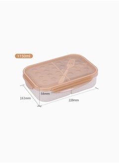 HaveDream Student Lunch Box With Fork, Microwaveable Lunch Box - Apricot Yellow  - Image 1