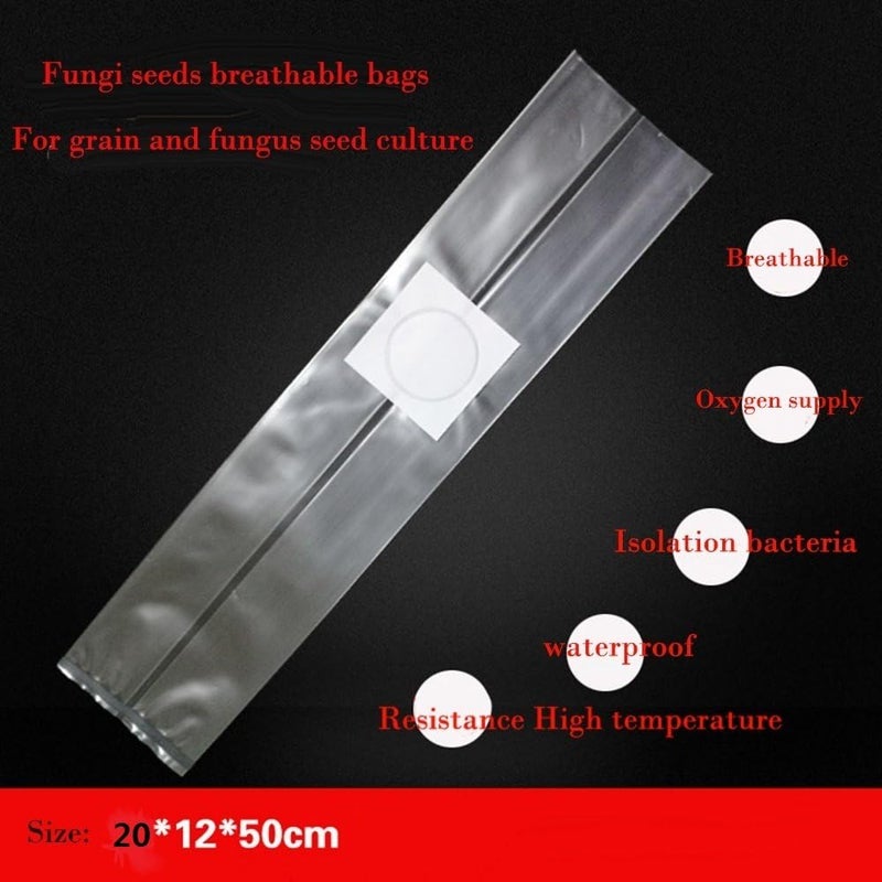 SUCOHANS 10 Count Mushroom Bags/All in One Mushroom Grow Bag/Farm-Mushroom Spawn/Sealable Spawn/Myco Bags,Large Size 8" X 5" X 19",0.2 Micron Filter, 3 Mil Polypropylene - Image 5