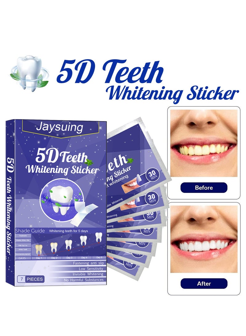 SOUTH MOON Advanced 5D White Teeth Whitening Strips, Fast Effective and Portable, Achieve Significant Whitening in Just 3 Days - Comfortable and Easy to Use - 7 Pcs per Pack  - Image 1