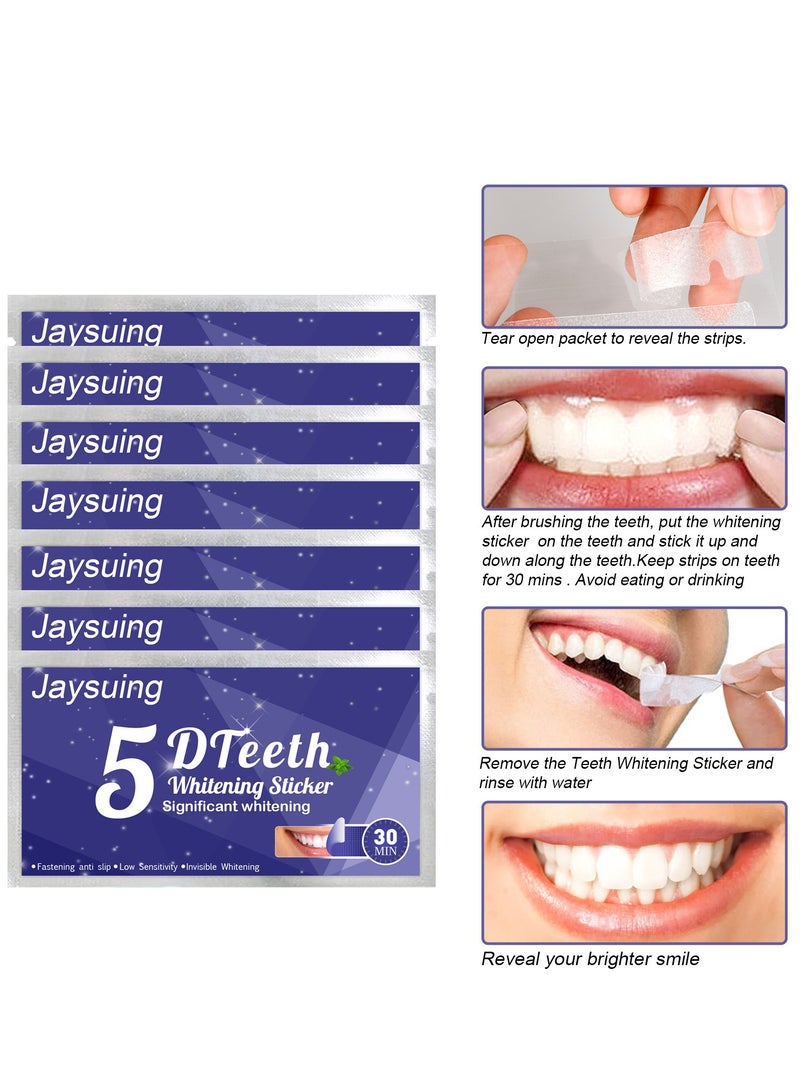 SOUTH MOON Advanced 5D White Teeth Whitening Strips, Fast Effective and Portable, Achieve Significant Whitening in Just 3 Days - Comfortable and Easy to Use - 7 Pcs per Pack  - Image 2