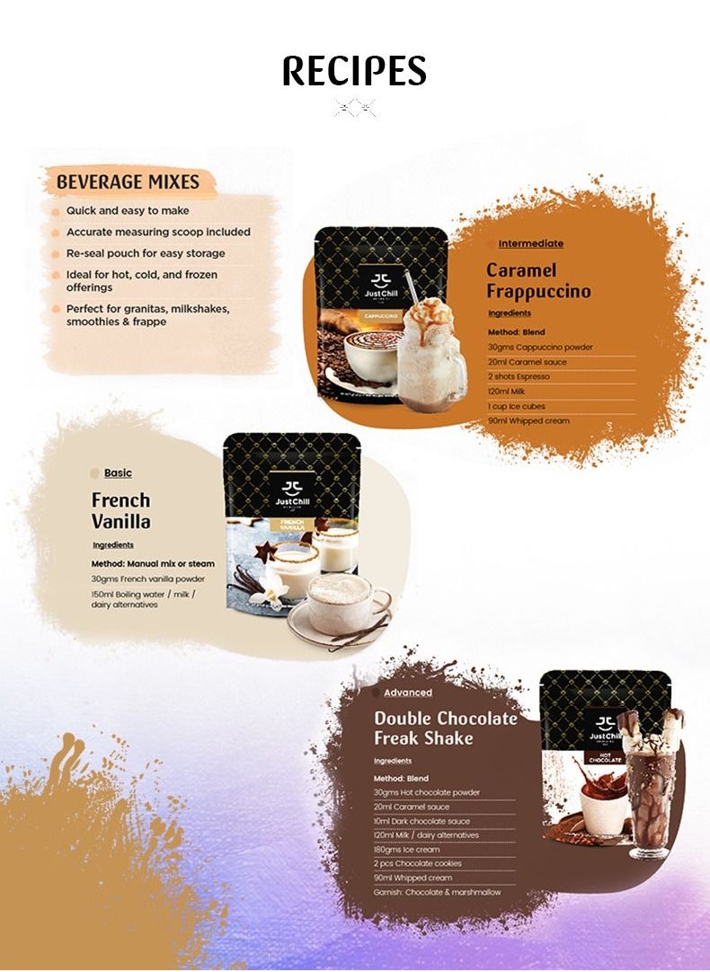 Just Chill Drinks Co. - Cappuccino Beverage Premix 1000g - Image 1