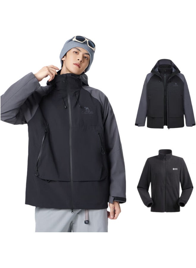 camel Men'S Outdoor Assault Jacket Men And Women Three-In-One Windproof And Waterproof Jacket Climbing Suit Outerwear Men M34Ca49650 - Image 3