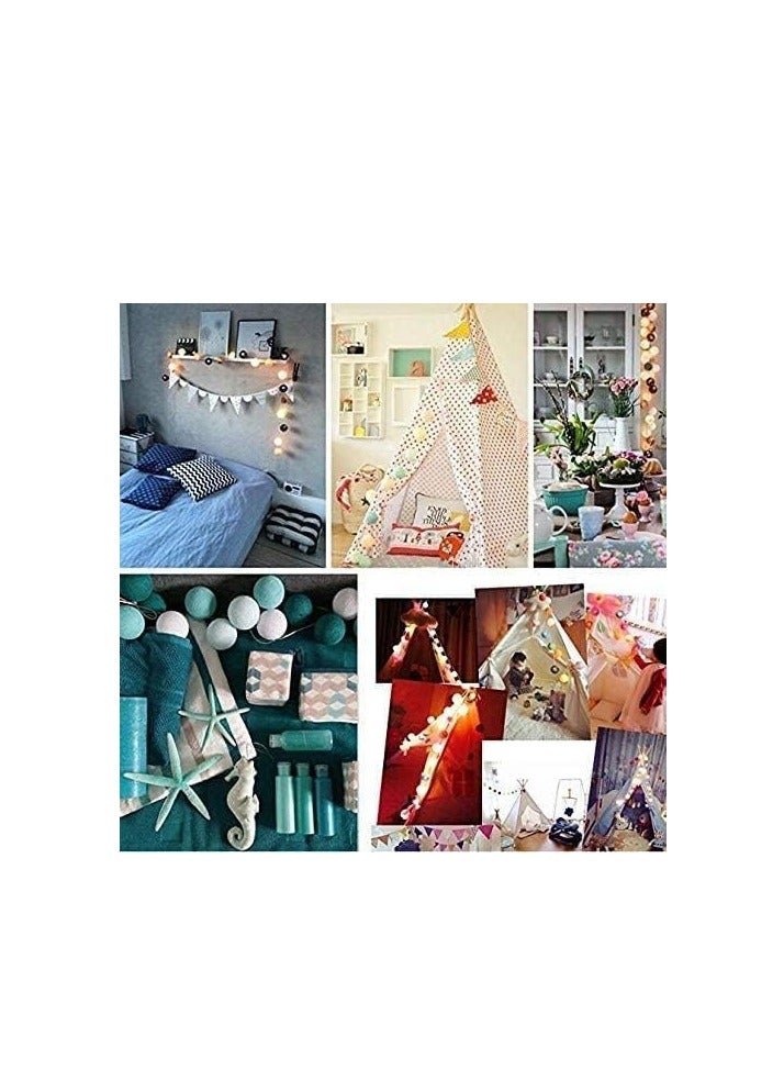 Generic Cotton Ball String Lights Fairy Hanging for Lights, Outdoor Holiday Wedding  - Image 5
