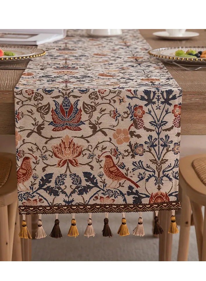 American retro long table runner, tea table, table cloth and flag, light luxury jacquard embroidery long tablecloth 30*180cm  - Image 2