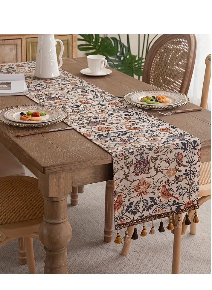 American retro long table runner, tea table, table cloth and flag, light luxury jacquard embroidery long tablecloth 30*180cm  - Image 4