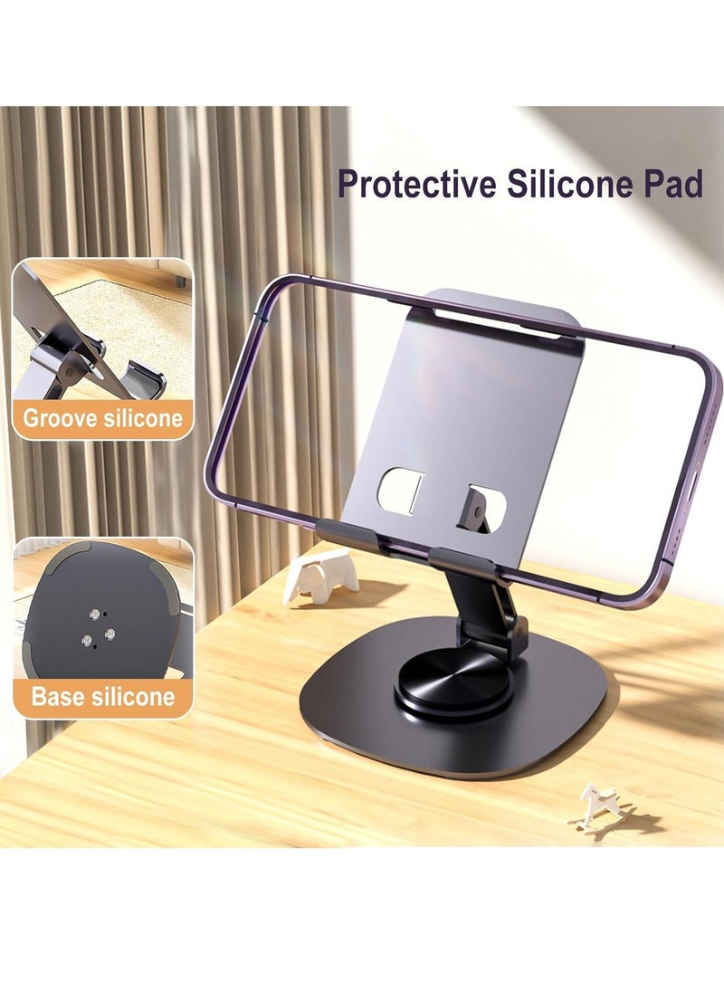 Generic Phone Holder for Desk 360°Rotating , Portable & Foldable Cell Phone Stand for Office & Kitchen, Adjustable Tablet Stand for All Mobile Phones K72 Green  - Image 4