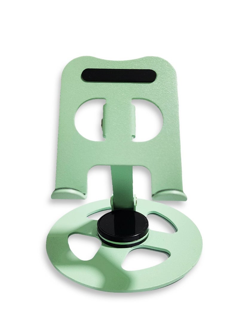 Generic Phone Holder for Desk 360°Rotating , Portable & Foldable Cell Phone Stand for Office & Kitchen, Adjustable Tablet Stand for All Mobile Phones K72 Green  - Image 2