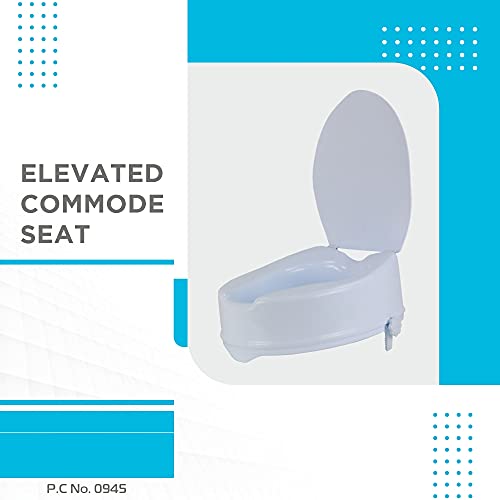 Vissco Comfort Elevated Commode Seat (6 Inch Height) with Lid, Comfortable, Lightweight Portable Commode Raiser - Universal - Image 4