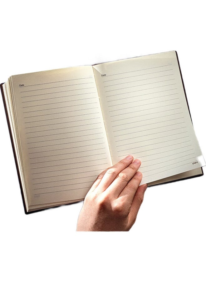 Deli Customizable Leather Notebook, 25K 160 Sheets, Thick Business Meeting Notebook, Journal, Diary, 3186 Black - Image 2