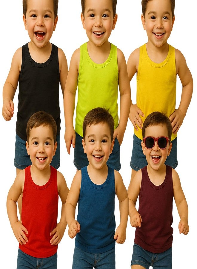 Cortica Baby Boys and Baby Girls Vest/Innerwear in Multicolor and Multidesign Pack of 6