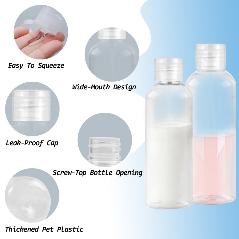 Ninsula 8Pcs Travel Bottles Set  Tsa Approved Travel Size Toiletries  Reusable Leak Proof Cosmetic Containers For Shampoo  Conditioner  Cream -Women Men Travel Essentials - Image 3