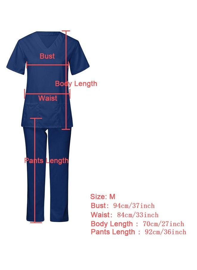 Generic - Medical Uniform Women's Scrub Set Top and Pants (M) - Image 1