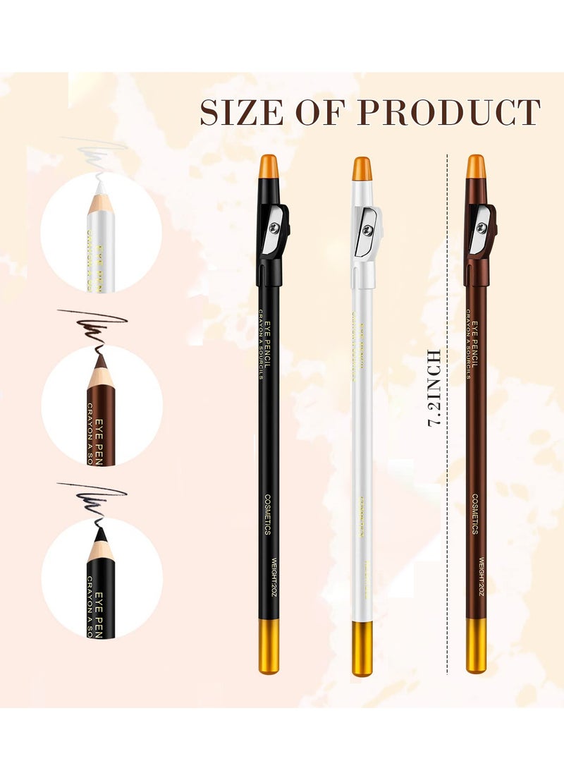 SUNSAR 3Pieces Barber Pencil Styling Tool with Built-in Sharpener Edge Hairline Razor Trace Pencils Beard Guide Beard and Hairline Pencils for Men Women (Black, Brown, White)  - Image 2