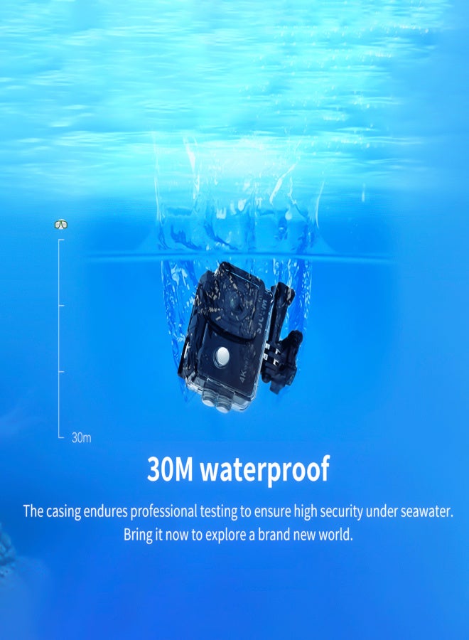 SJCAM SJ4000AIR 4K HD Action Camera with 2-inch IPS Screen 16MP 170°Wide Angle 30m Waterproof Support WiFi Connection with Waterproof Case Adapters - Image 2