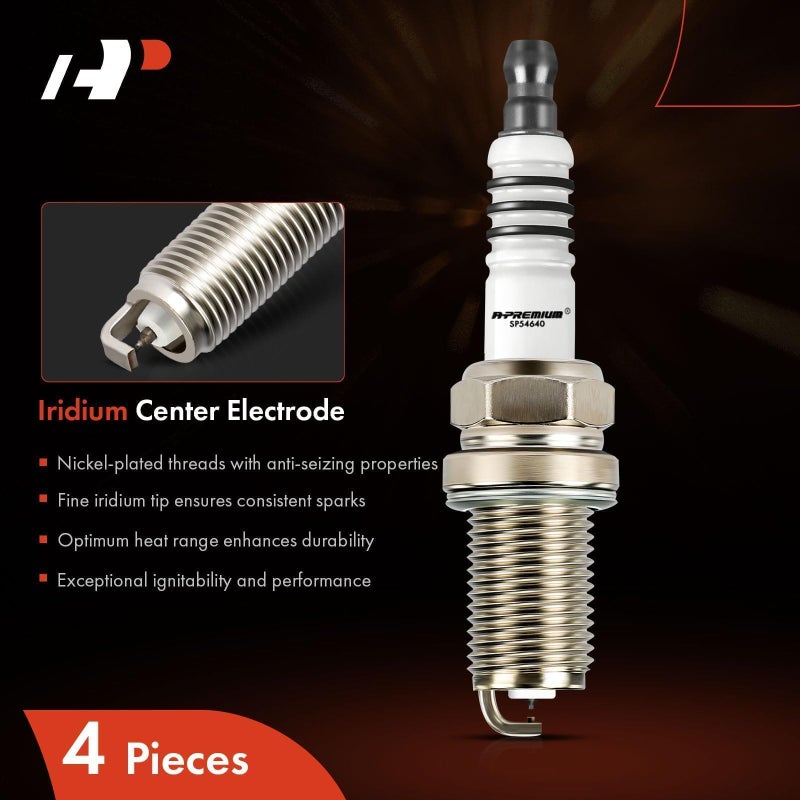 A-Premium 4 Packs Iridium Spark Plugs Compatible with Toyota Corolla, Prius, Yaris, 4Runner, Tacoma & Hyundai Elantra & Subaru Forester & Honda Civic, 1989-2020 - Image 4