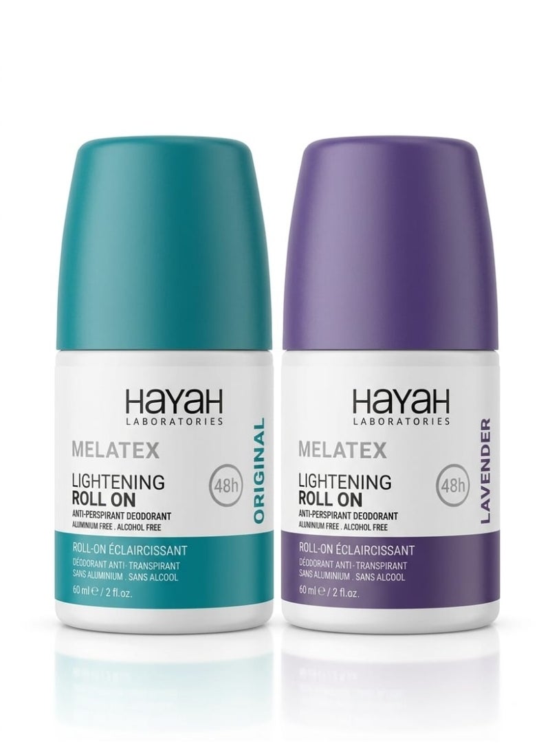 MELATEX Hayah Melatex Lightening Deodorant Roll On Lavender 60 Ml + Original 60 Ml ( Packaging may vary) - Image 4