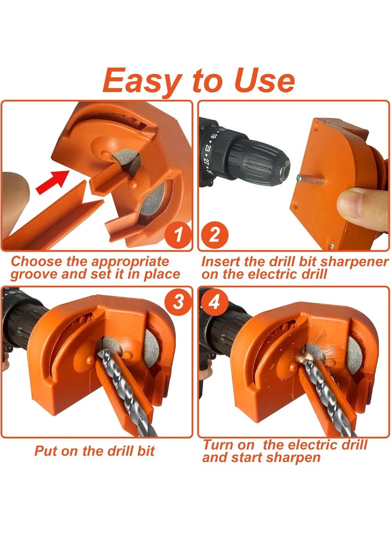 Drill sharpener, portable drill sharpener, multi-purpose drill sharpener with 4 grinding wheels, suitable for all drill bits - Image 4